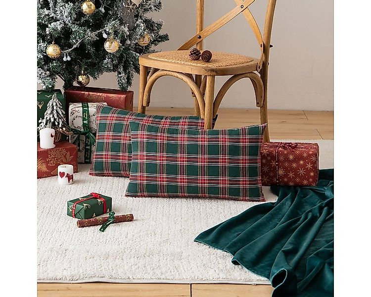 Rosnek Kissenbezug Weihnachten Kissenbezüge Xmas Check Throw Pillow Case So günstig online kaufen