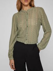 Vila Blusenshirt VICHIKKA LACE L/S SHIRT- günstig online kaufen