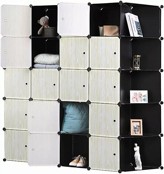 Woltu Kleiderschrank (1-St) Steckregalsystem Bücherregal mit 2 Kleiderstang günstig online kaufen