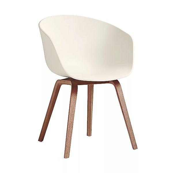 HAY - About a Chair AAC 22 Armlehnstuhl Nussbaum - cremeweiß/Sitzschale Pol günstig online kaufen