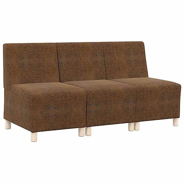 vidaXL Modulares Sofa ohne Armlehnen 3 Stk Braun 55 x 74 x 82 cm 3399832 günstig online kaufen