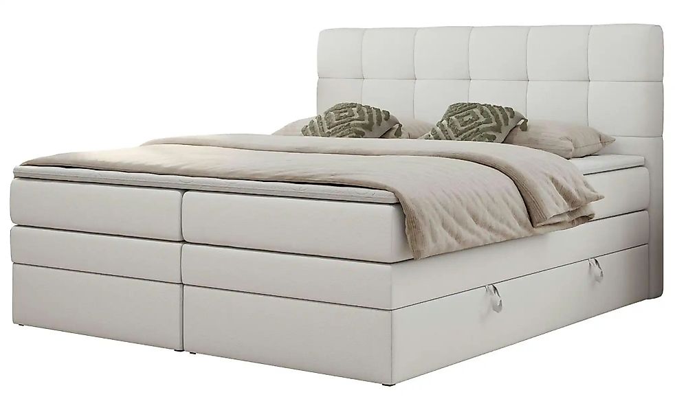 Boxspringbett 180x200 Grau   ¦ weiß ¦ Maße (cm): B: 180 H: 110 Betten > Kom günstig online kaufen
