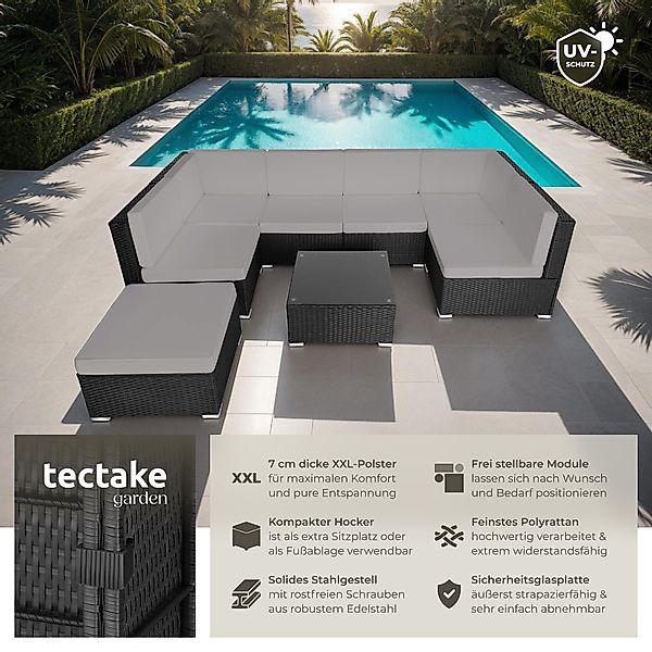 tectake Loungeset Rattan Lounge, (Set., 8-tlg), günstig online kaufen