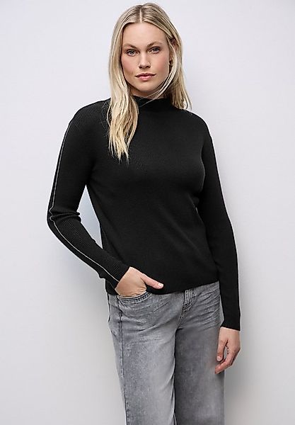 STREET ONE Rollkragenpullover mit Tape Detail am Ärmel günstig online kaufen