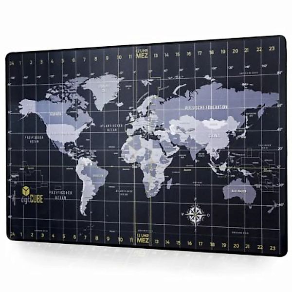 digitCUBE Schreibtischunterlage 90x60cm - Tischunterlage im Weltkarte Desig günstig online kaufen