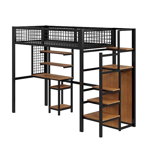 OKWISH Metallbett Kinderbett Einzelbett Stauraumbett Funktionsbett günstig online kaufen