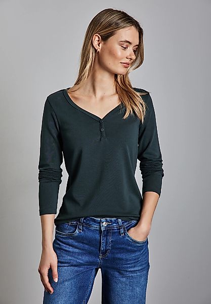 STREET ONE Langarmshirt, mit Knopfdetail günstig online kaufen