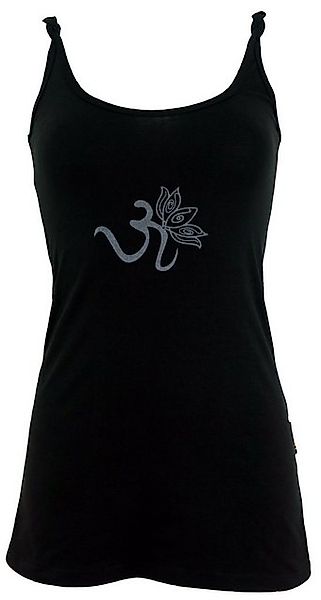 Guru-Shop T-Shirt Yoga-Top aus Bio-Baumwolle OM - schwarz Ethno Style, alte günstig online kaufen