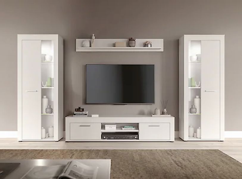 INOSIGN Wohnwand »Aosta, Breite 310cm, best. aus: 2x Vitrine, Lowboard, Wan günstig online kaufen