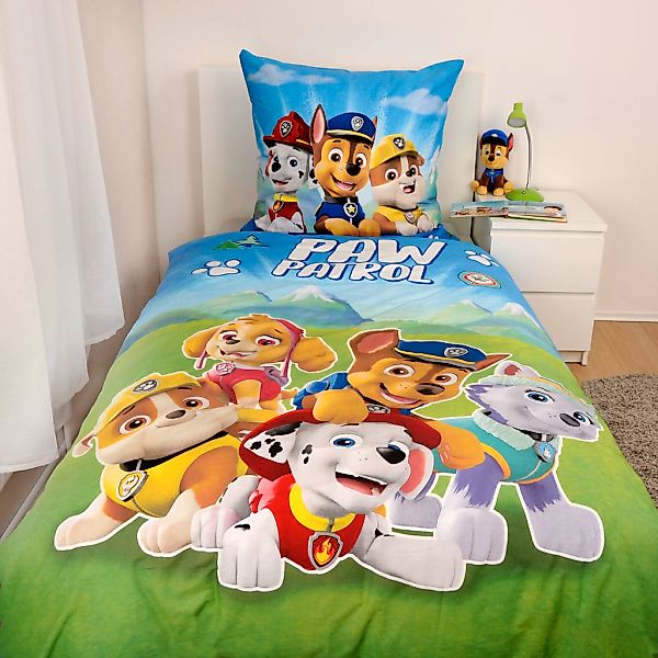 PAW PATROL Bettwäsche "Paw Patrol" 2 Stk. tlg. Glow in the Dark günstig online kaufen