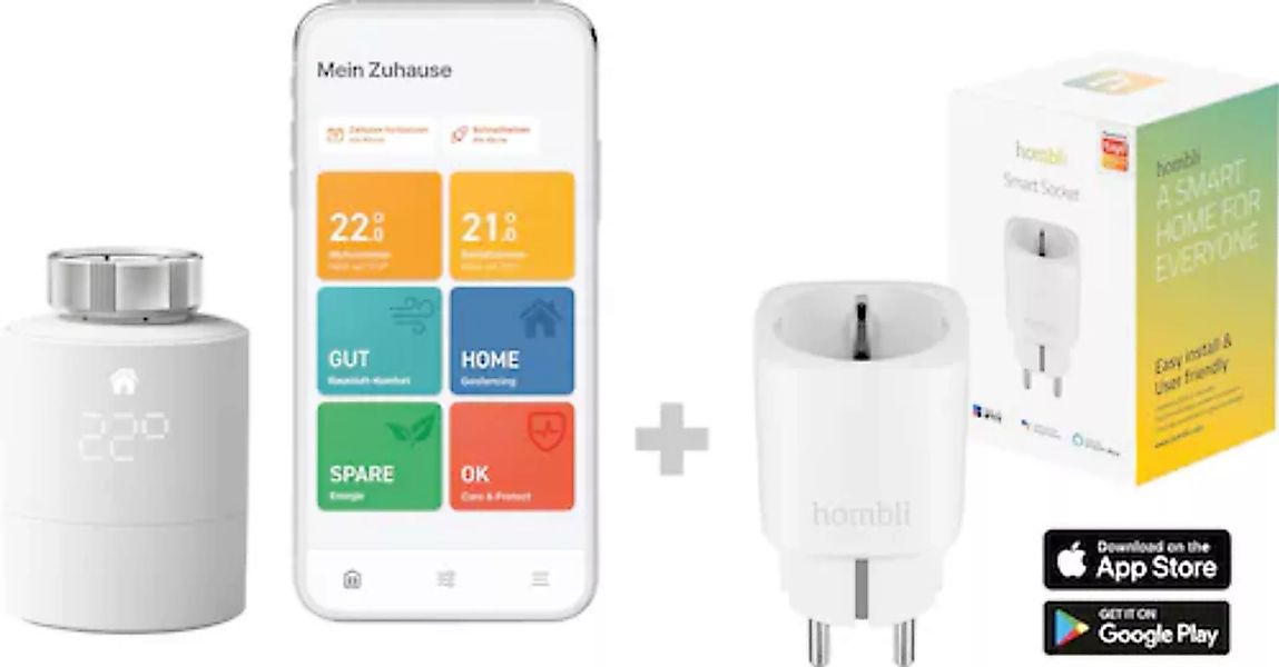 Tado Heizkörperthermostat »SRT StarterKit V3+ mit Hombli Steckdose« günstig online kaufen