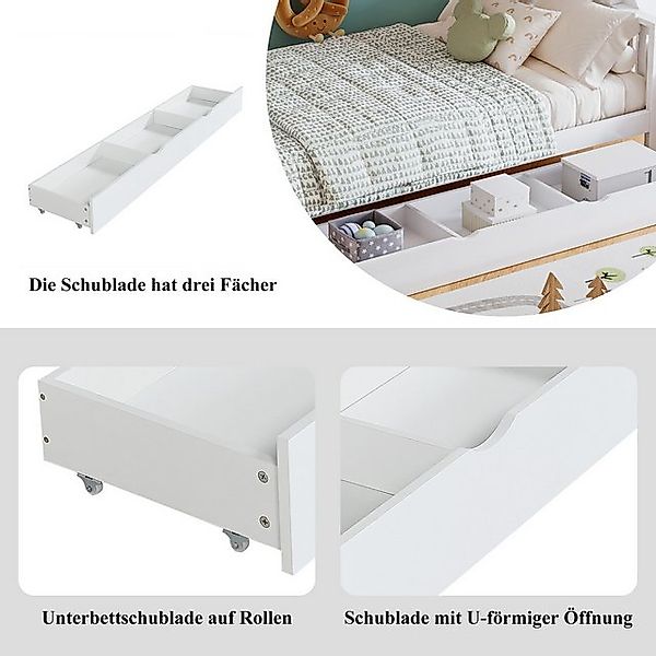 Flieks Etagenbett, Kinderbett 90/120x200cm mit Fenster Rutsche Stauraumtrep günstig online kaufen