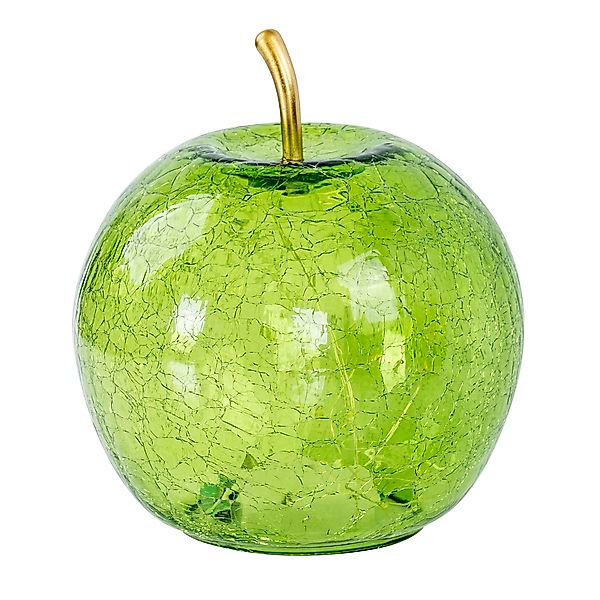 Levandeo® LED Dekolicht, LED Apfel H17cm Grün Glas Dekolampe Timer Tischlam günstig online kaufen