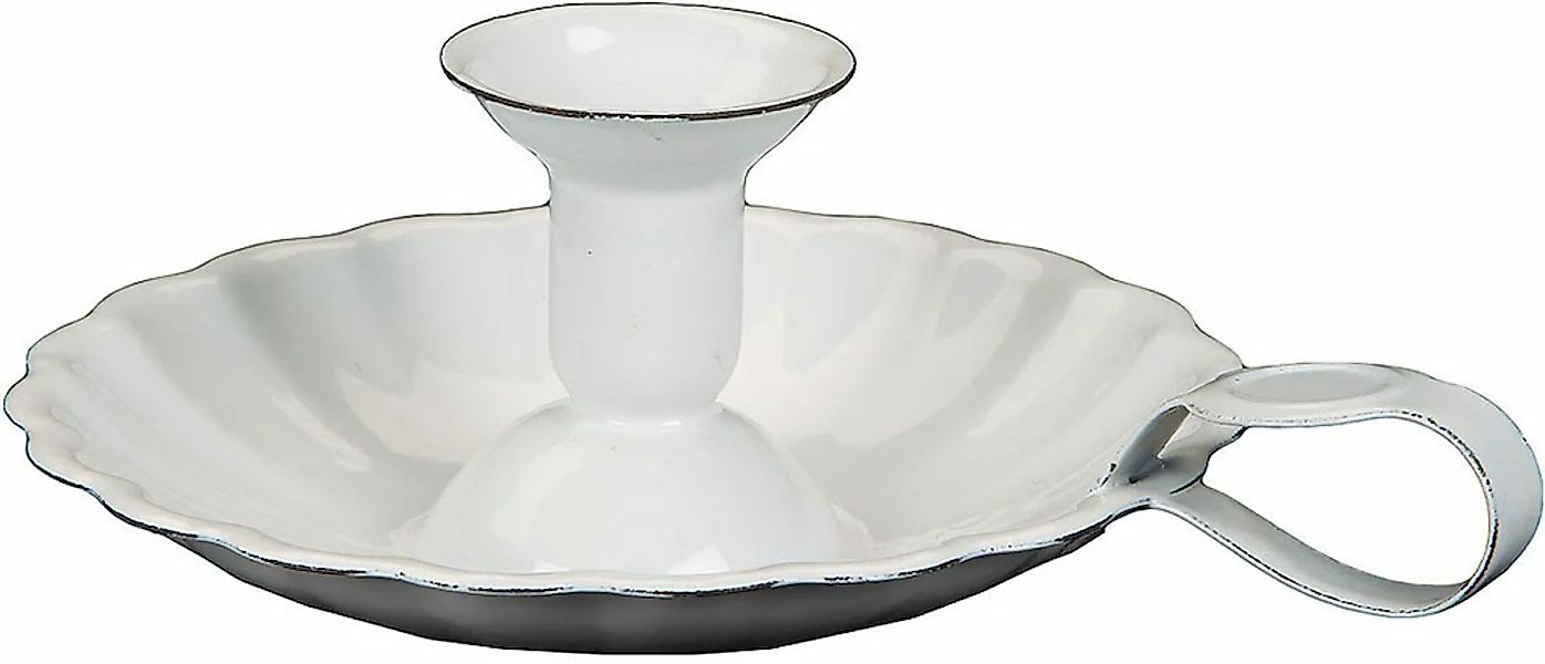 Ambiente Haus Kerzenständer "Kerzenständer aus Emaille in Antikweiß" günstig online kaufen