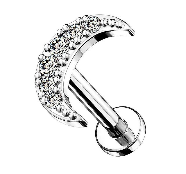 Taffstyle Piercing-Set Ohr Tragus Knorpel Lippen Labret Kristall Halbmond, günstig online kaufen