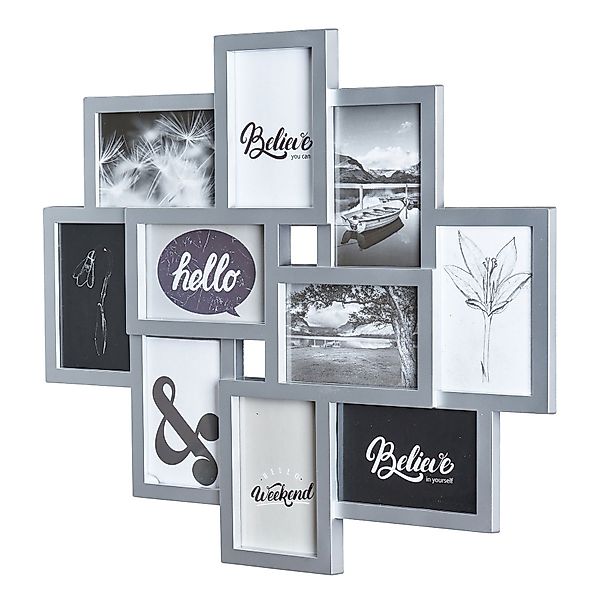 Levandeo® Bilderrahmen Collage, Bilderrahmen Silber 10 günstig online kaufen
