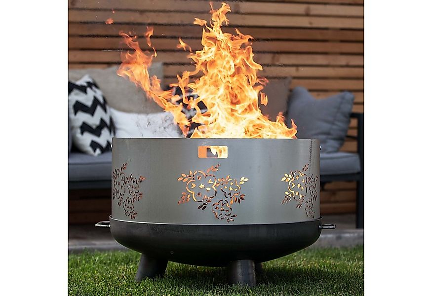 Czaja Feuerschale Czaja® Funkenschutz für Feuerschalen Ø80 cm mit Blumenmot günstig online kaufen