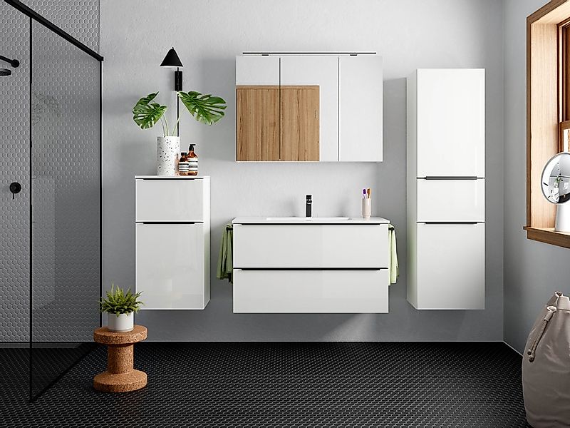 nobilia® Badmöbel-Set »Levere«, (2 St., vormontiert, mit Soft-Close), inkl. günstig online kaufen
