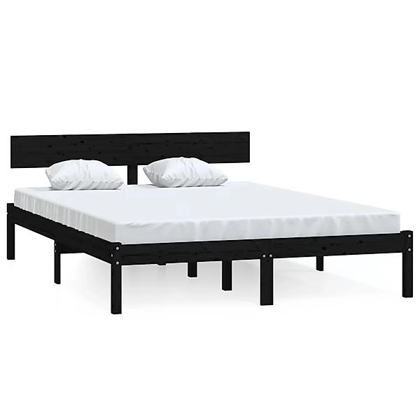 vidaXL Massivholzbett Schwarz Kiefer 160x200 cm1135349 günstig online kaufen