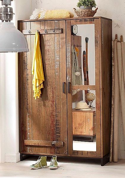 OTTO home Garderobenschrank Santos mit besonderen Türfronten und Spiegel, v günstig online kaufen