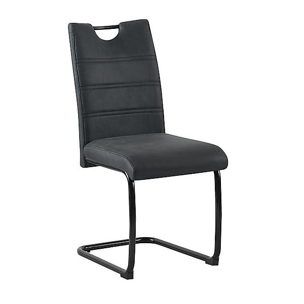 Schwingstuhl 4er Set Schwarz / Gestell Metall schwarz günstig online kaufen