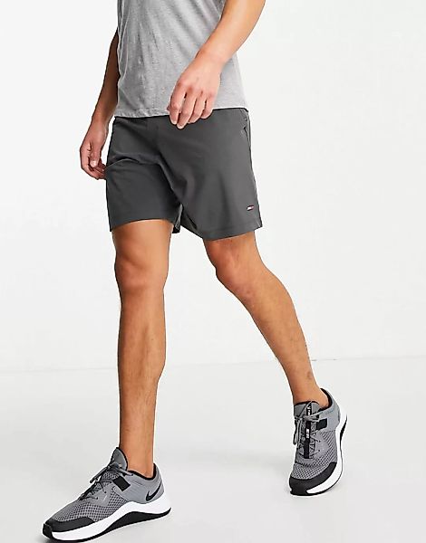 Tommy Hilfiger – Sport-Shorts in Grau mit Flaggenlogo günstig online kaufen
