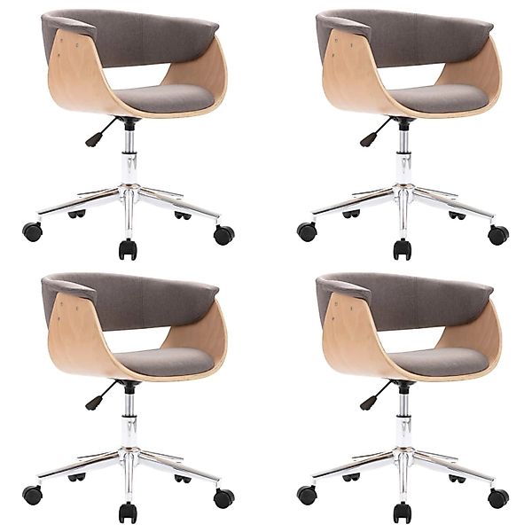 vidaXL Drehbare Esszimmerstühle 4 Stk Taupe Stoff 3054888 günstig online kaufen