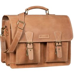 STILORD Aktentasche "Jeffrey" Lehrertasche Aktentasche Leder günstig online kaufen