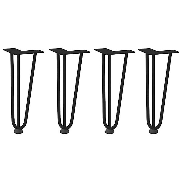 vidaXL Haarnadelbeine für Couchtisch 4 Stk Schwarz 30 cm Massivstahl 401243 günstig online kaufen