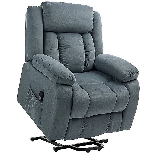 HOMCOM Fernsehsessel mit Aufstehhilfe Polyester Stahl Grau 92B x 94T x 105H günstig online kaufen