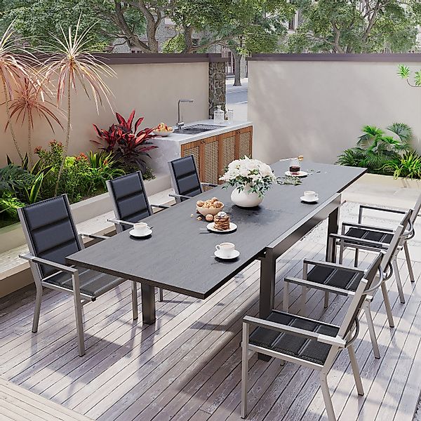 HOMALL Gartentisch Gartentisch, rostfreies Aluminium Ausziehtisch günstig online kaufen