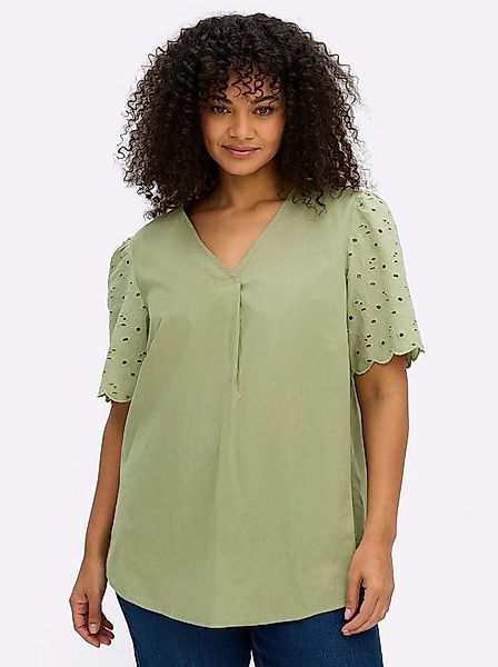 Sheego Klassische Bluse Kurzarmbluse Kurzarm günstig online kaufen