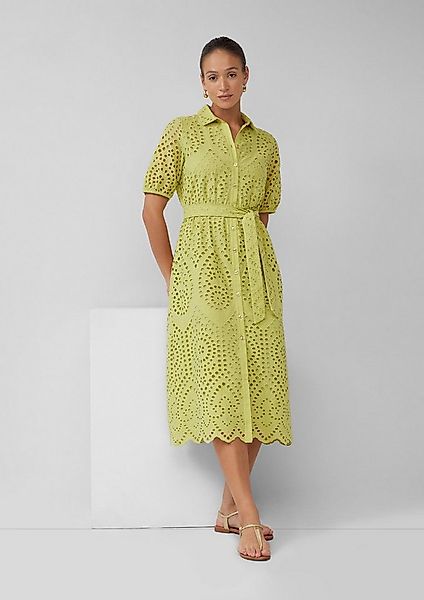 s.Oliver Midikleid Kleid Hemdblusenkleid in Midilänge aus Lochstickerei günstig online kaufen