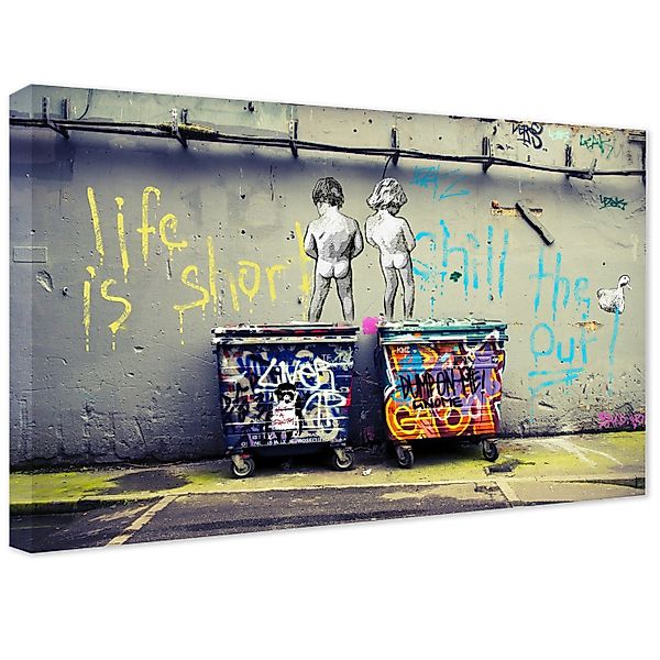 Leinwando Gemälde Banksy Bilder Leinwand Life günstig online kaufen