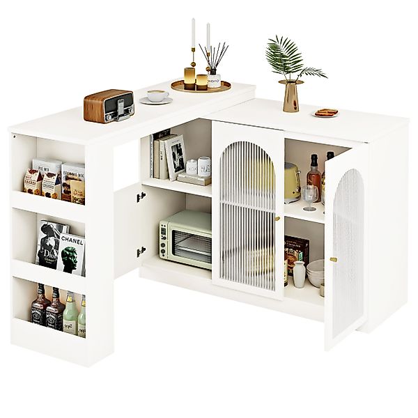 TavilaEcon Bartisch 360° rotierbar, Changhong-Glastür, multifunktional, günstig online kaufen