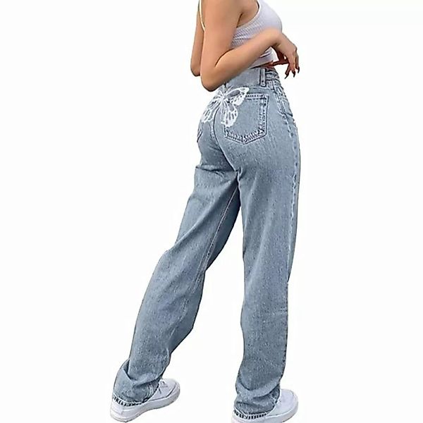 KIKI Haremshose Boyfriend-Jeans mit hoher Taille für Damen Butterfly-Jeans günstig online kaufen