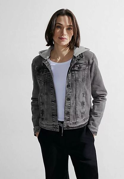 Cecil Jeansblazer Style Denim Jacket Black Hood mit Sweat-Kapuze günstig online kaufen