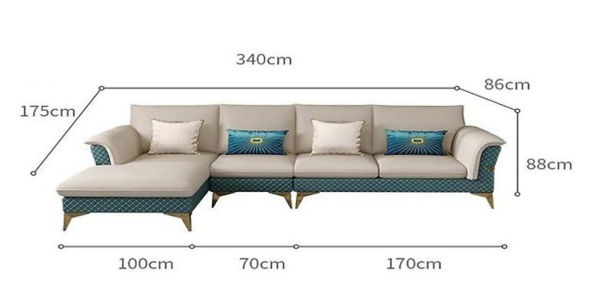 Xlmoebel Ecksofa Modernes Ecksofa in L-Form mit Design aus Leder für modern günstig online kaufen