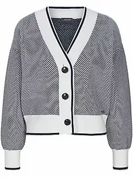 Strickjacke tiefem V-Ausschnitt BASLER weiss günstig online kaufen