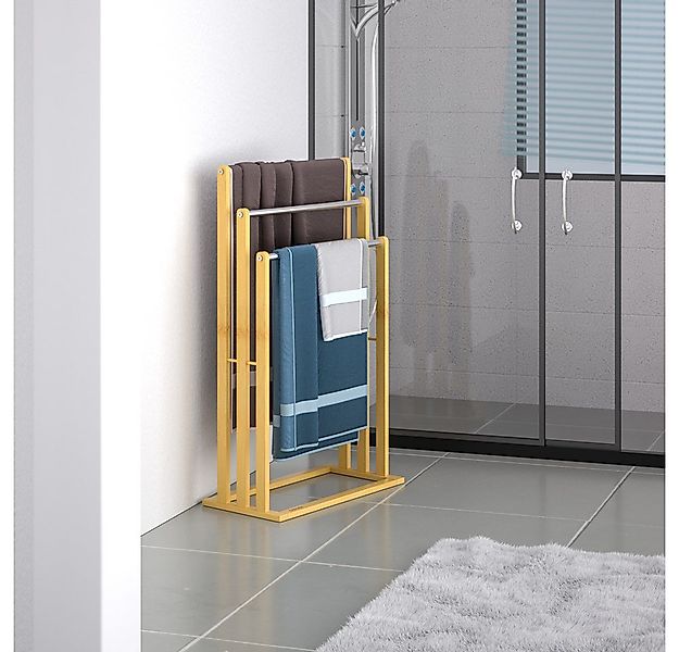 Casaria Handtuchständer, Stehend 2er Set Holz Handtuchhalter Ohne Bohren 3 günstig online kaufen