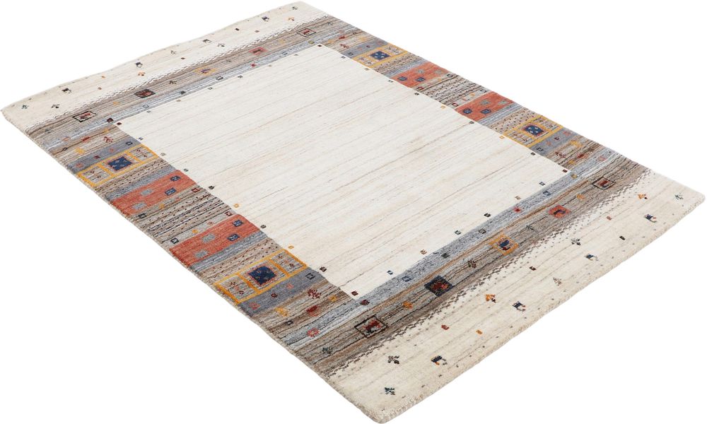 carpetfine Wollteppich "Gabbeh Vida" rechteckig 15 mm Höhe reine Wolle, wei günstig online kaufen