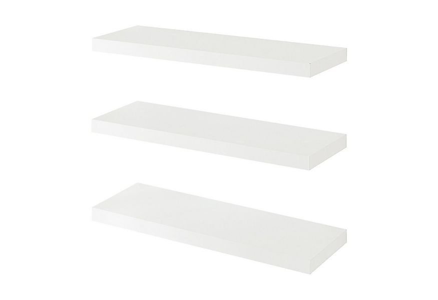 en.casa Wandregal, 3-tlg., »Stranda« 3er Set 60 x 20 x 4 cm Weiß günstig online kaufen