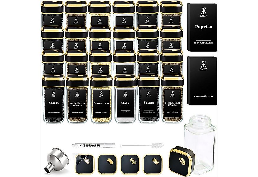 KingLux Gewürzbehälter 24Stk.Gewürzgläser 120ml, Gewürzstreuer mit Schwarzg günstig online kaufen