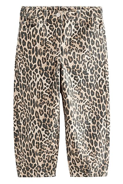 Next Weite Jeans Barrel-Jeans mit Leoparden-Print günstig online kaufen