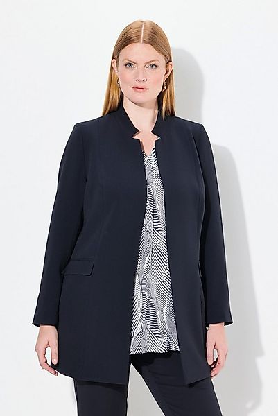 Ulla Popken Sommerjacke Acetat-Blazerjacke Stehkragen Hakenverschluss günstig online kaufen