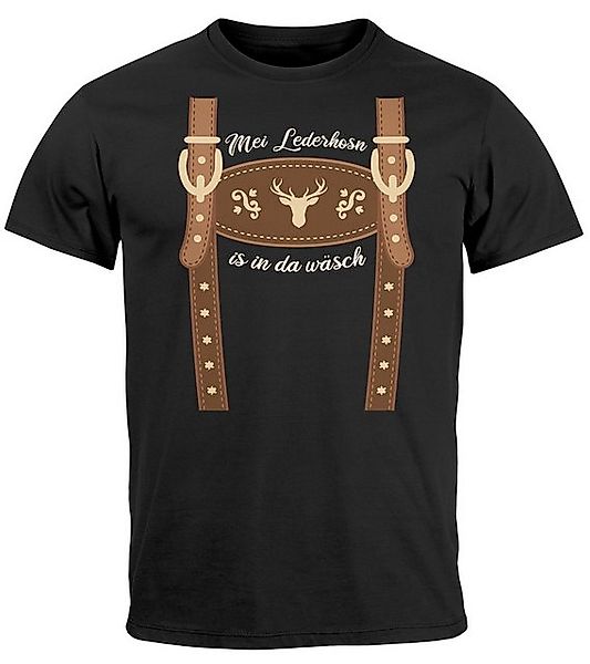 MoonWorks Print-Shirt Herren T-Shirt Lederhose Ersatz günstig online kaufen