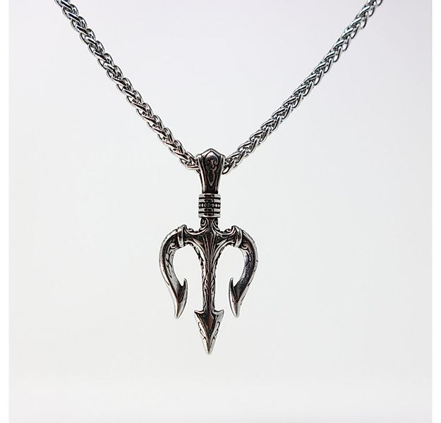 DALMARO Kette mit Anhänger Lederkette Edelstahlkette 316L DREIZACK, Herren günstig online kaufen