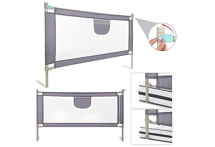 oyajia Bettschutzgitter Kinderbettgitter Babybettgitter, 150/180/200 cm,Rau günstig online kaufen