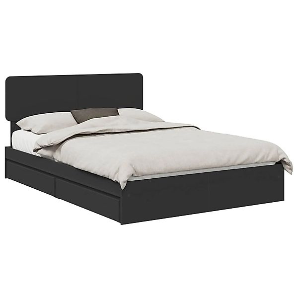vidaXL Stauraumbett Schwarz 150 x 200 cm Holzwerkstoff 3412263 günstig online kaufen