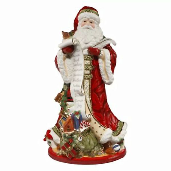 FITZ AND FLOYD Figur Santa mit Schriftrolle, Rot bunt günstig online kaufen